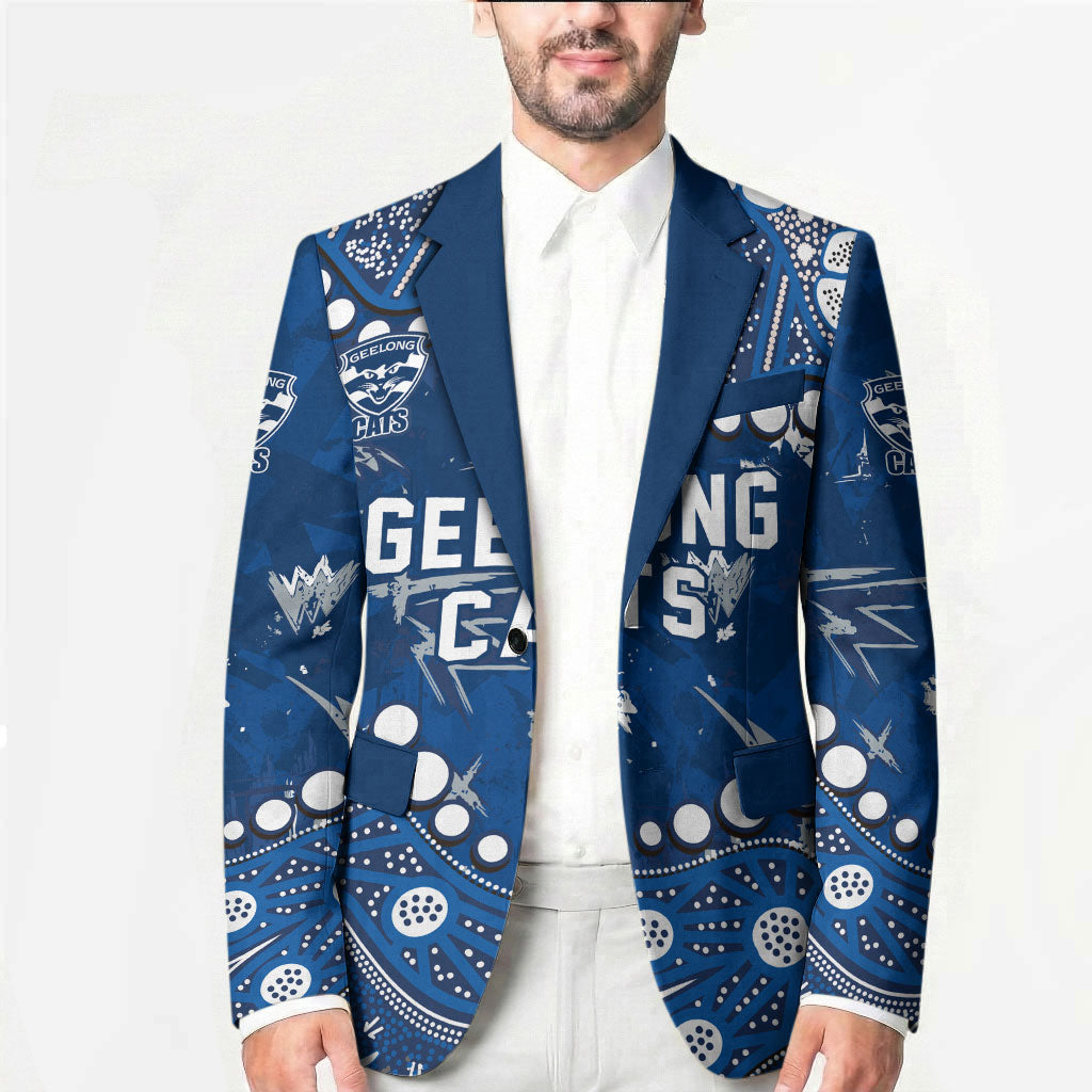 Personalized Geelong Cats Blazer Aboriginal Pattern with Graffiti Style