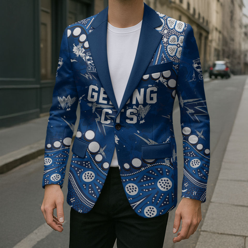 Personalized Geelong Cats Blazer Aboriginal Pattern with Graffiti Style