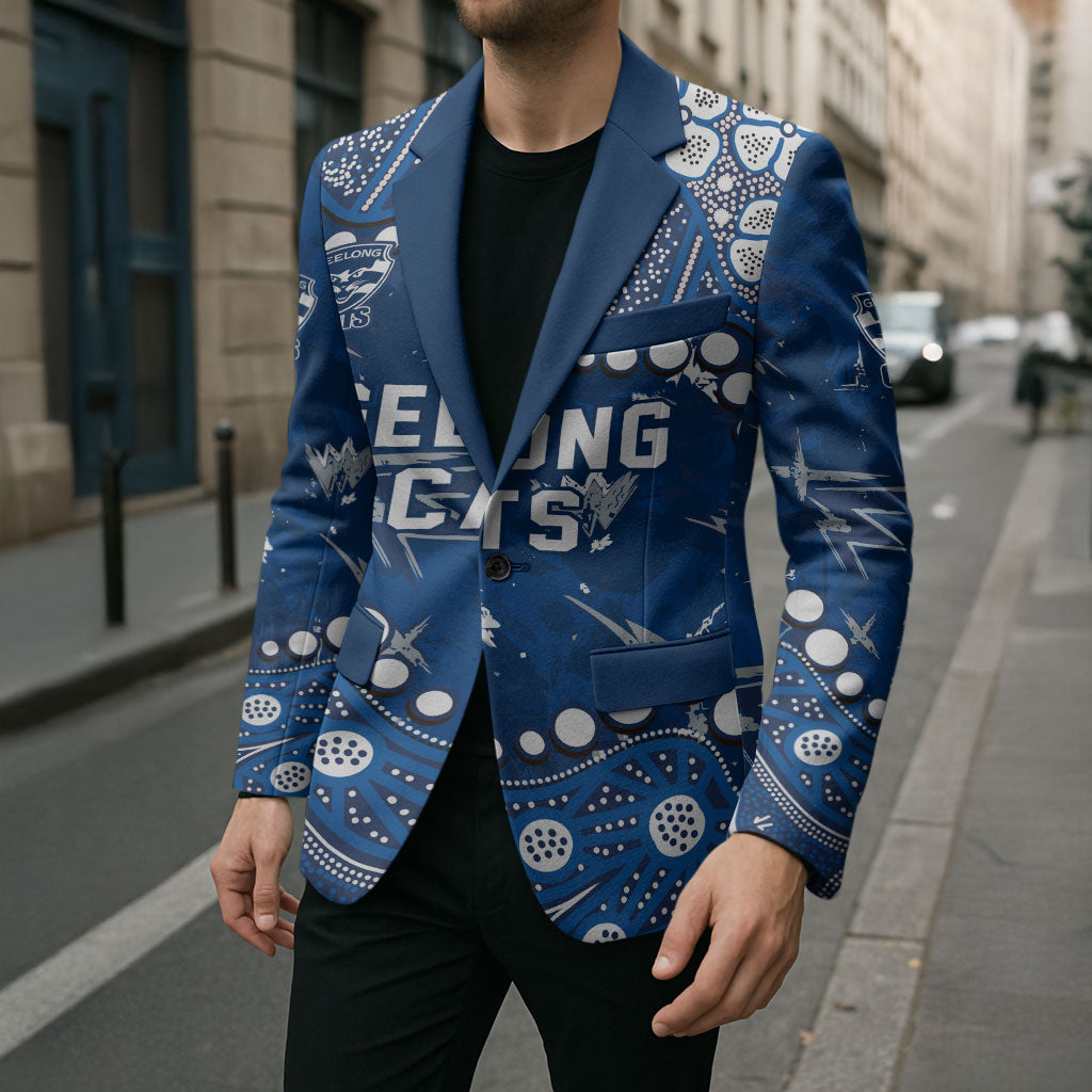 Personalized Geelong Cats Blazer Aboriginal Pattern with Graffiti Style