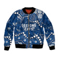 Personalized Geelong Cats Bomber Jacket Aboriginal Pattern with Graffiti Style