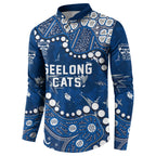 Personalized Geelong Cats Button Sweatshirt Aboriginal Pattern with Graffiti Style