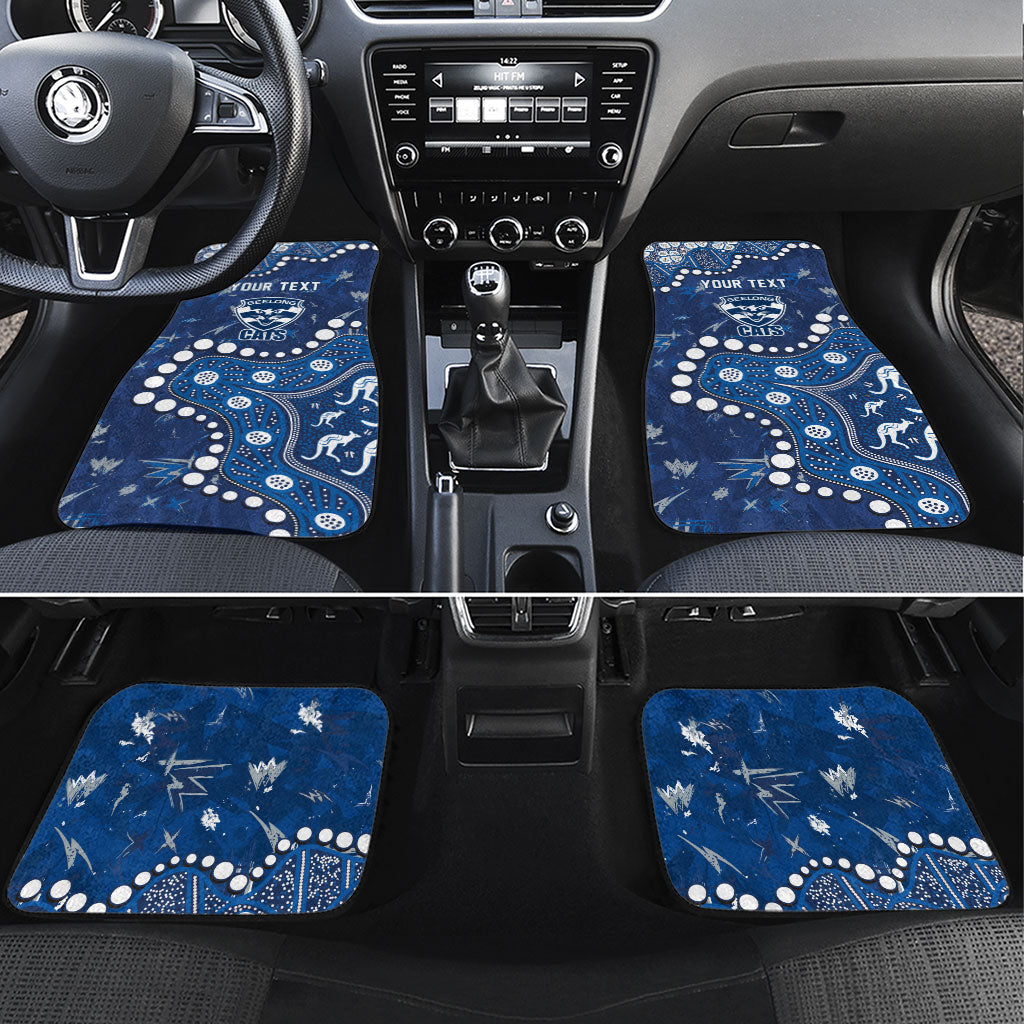 Personalized Geelong Cats Car Mats Aboriginal Pattern with Graffiti Style