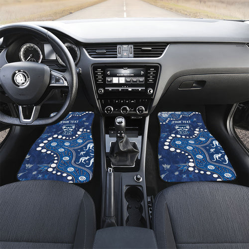Personalized Geelong Cats Car Mats Aboriginal Pattern with Graffiti Style