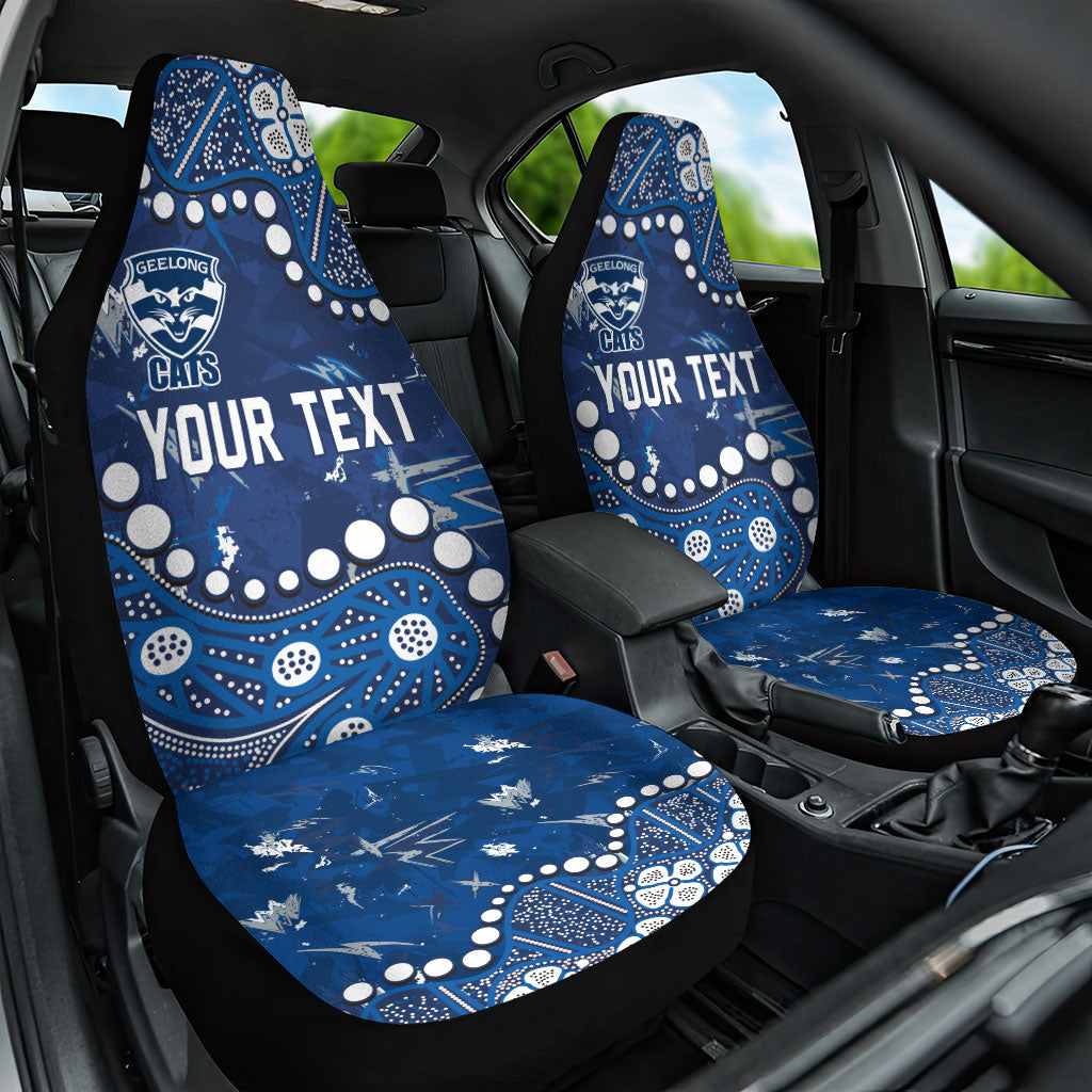 Personalized Geelong Cats Car Seat Cover Aboriginal Pattern with Graffiti Style