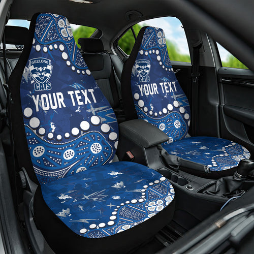 Personalized Geelong Cats Car Seat Cover Aboriginal Pattern with Graffiti Style