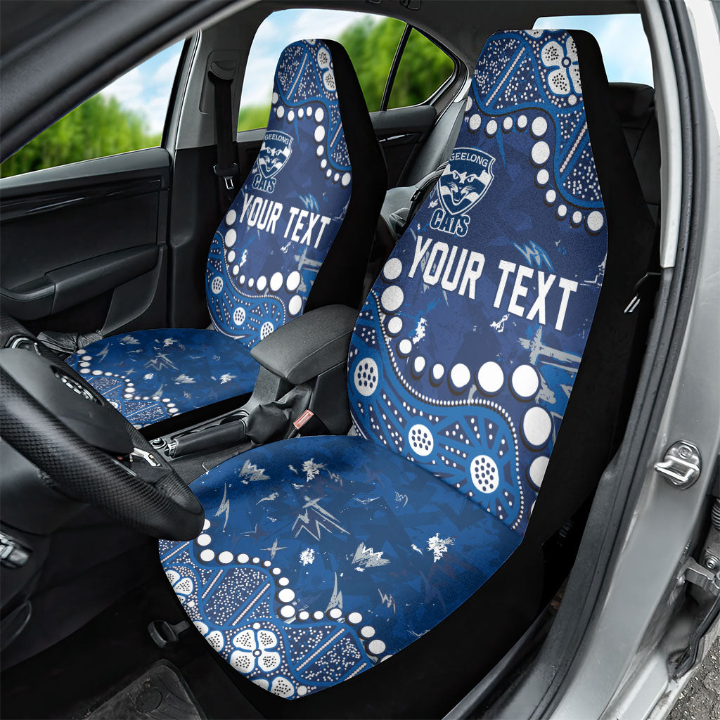 Personalized Geelong Cats Car Seat Cover Aboriginal Pattern with Graffiti Style