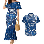 Personalized Geelong Cats Couples Matching Mermaid Dress and Hawaiian Shirt Aboriginal Pattern with Graffiti Style
