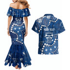 Personalized Geelong Cats Couples Matching Mermaid Dress and Hawaiian Shirt Aboriginal Pattern with Graffiti Style