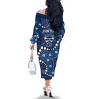 Personalized Geelong Cats Family Matching Off The Shoulder Long Sleeve Dress and Hawaiian Shirt Aboriginal Pattern with Graffiti Style