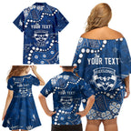 Personalized Geelong Cats Family Matching Off Shoulder Short Dress and Hawaiian Shirt Aboriginal Pattern with Graffiti Style
