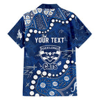 Personalized Geelong Cats Family Matching Short Sleeve Bodycon Dress and Hawaiian Shirt Aboriginal Pattern with Graffiti Style
