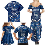Personalized Geelong Cats Family Matching Summer Maxi Dress and Hawaiian Shirt Aboriginal Pattern with Graffiti Style