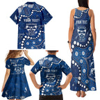 Personalized Geelong Cats Family Matching Tank Maxi Dress and Hawaiian Shirt Aboriginal Pattern with Graffiti Style