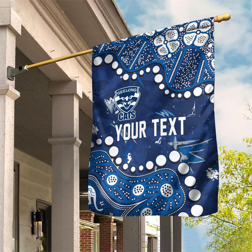 Personalized Geelong Cats Garden Flag Aboriginal Pattern with Graffiti Style