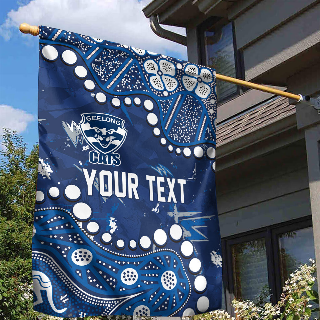 Personalized Geelong Cats Garden Flag Aboriginal Pattern with Graffiti Style