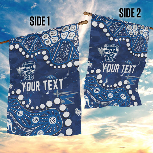 Personalized Geelong Cats Garden Flag Aboriginal Pattern with Graffiti Style