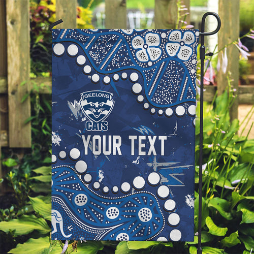 Personalized Geelong Cats Garden Flag Aboriginal Pattern with Graffiti Style