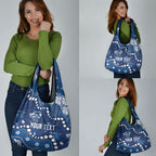 Personalized Geelong Cats Grocery Bag Aboriginal Pattern with Graffiti Style