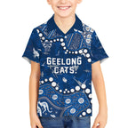 Personalized Geelong Cats Hawaiian Shirt Aboriginal Pattern with Graffiti Style