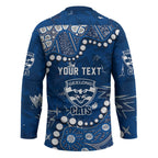 Personalized Geelong Cats Hockey Jersey Aboriginal Pattern with Graffiti Style