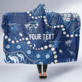Personalized Geelong Cats Hooded Blanket Aboriginal Pattern with Graffiti Style