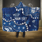 Personalized Geelong Cats Hooded Blanket Aboriginal Pattern with Graffiti Style