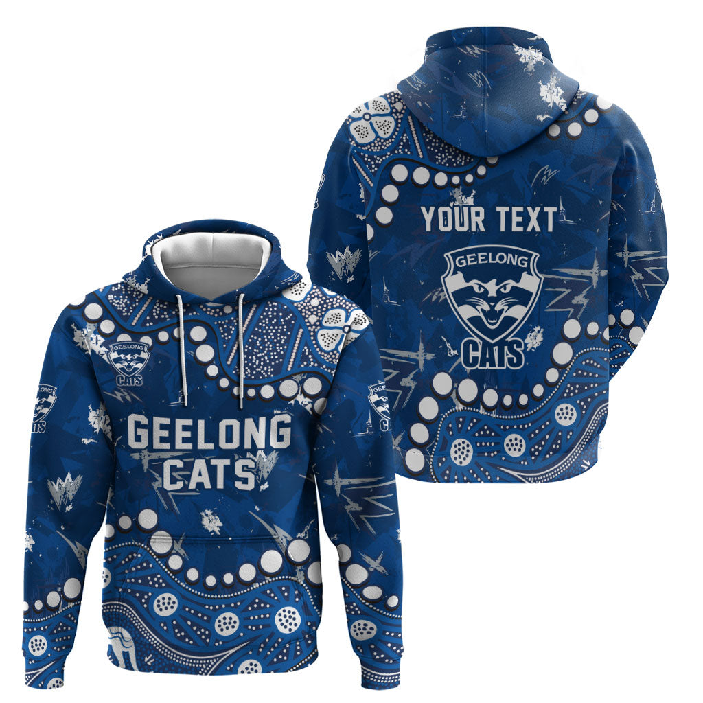 Personalized Geelong Cats Hoodie Aboriginal Pattern with Graffiti Style