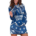 Personalized Geelong Cats Hoodie Dress Aboriginal Pattern with Graffiti Style