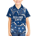 Personalized Geelong Cats Kid Hawaiian Shirt Aboriginal Pattern with Graffiti Style