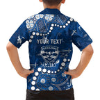 Personalized Geelong Cats Kid Hawaiian Shirt Aboriginal Pattern with Graffiti Style