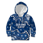 Personalized Geelong Cats Kid Hoodie Aboriginal Pattern with Graffiti Style