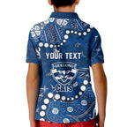 Personalized Geelong Cats Kid Polo Shirt Aboriginal Pattern with Graffiti Style