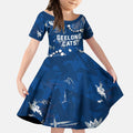 Personalized Geelong Cats Kid Short Sleeve Dress Aboriginal Pattern with Graffiti Style
