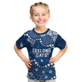 Personalized Geelong Cats Kid T Shirt Aboriginal Pattern with Graffiti Style