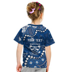 Personalized Geelong Cats Kid T Shirt Aboriginal Pattern with Graffiti Style