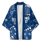 Personalized Geelong Cats Kimono Aboriginal Pattern with Graffiti Style
