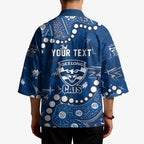 Personalized Geelong Cats Kimono Aboriginal Pattern with Graffiti Style