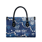 Personalized Geelong Cats Leather Bag Aboriginal Pattern with Graffiti Style