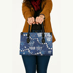 Personalized Geelong Cats Leather Bag Aboriginal Pattern with Graffiti Style