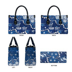 Personalized Geelong Cats Leather Bag Aboriginal Pattern with Graffiti Style