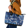 Personalized Geelong Cats Leather Tote Bag Aboriginal Pattern with Graffiti Style