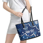 Personalized Geelong Cats Leather Tote Bag Aboriginal Pattern with Graffiti Style