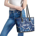 Personalized Geelong Cats Leather Tote Bag Aboriginal Pattern with Graffiti Style
