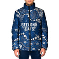 Personalized Geelong Cats Padded Jacket Aboriginal Pattern with Graffiti Style