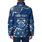 Personalized Geelong Cats Padded Jacket Aboriginal Pattern with Graffiti Style