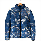Personalized Geelong Cats Padded Jacket Aboriginal Pattern with Graffiti Style