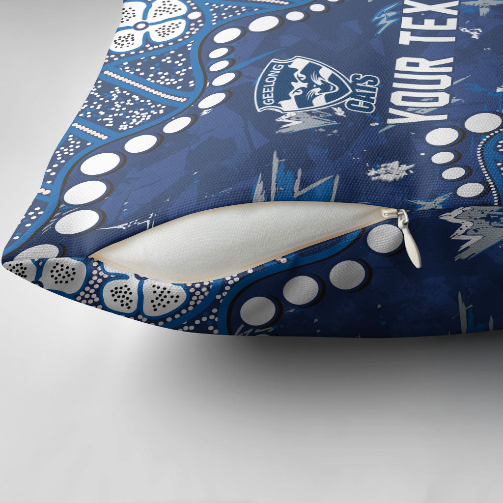 Personalized Geelong Cats Pillow Cover Aboriginal Pattern with Graffiti Style