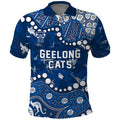 Personalized Geelong Cats Polo Shirt Aboriginal Pattern with Graffiti Style