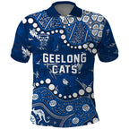Personalized Geelong Cats Polo Shirt Aboriginal Pattern with Graffiti Style