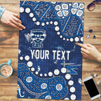 Personalized Geelong Cats Puzzle Aboriginal Pattern with Graffiti Style